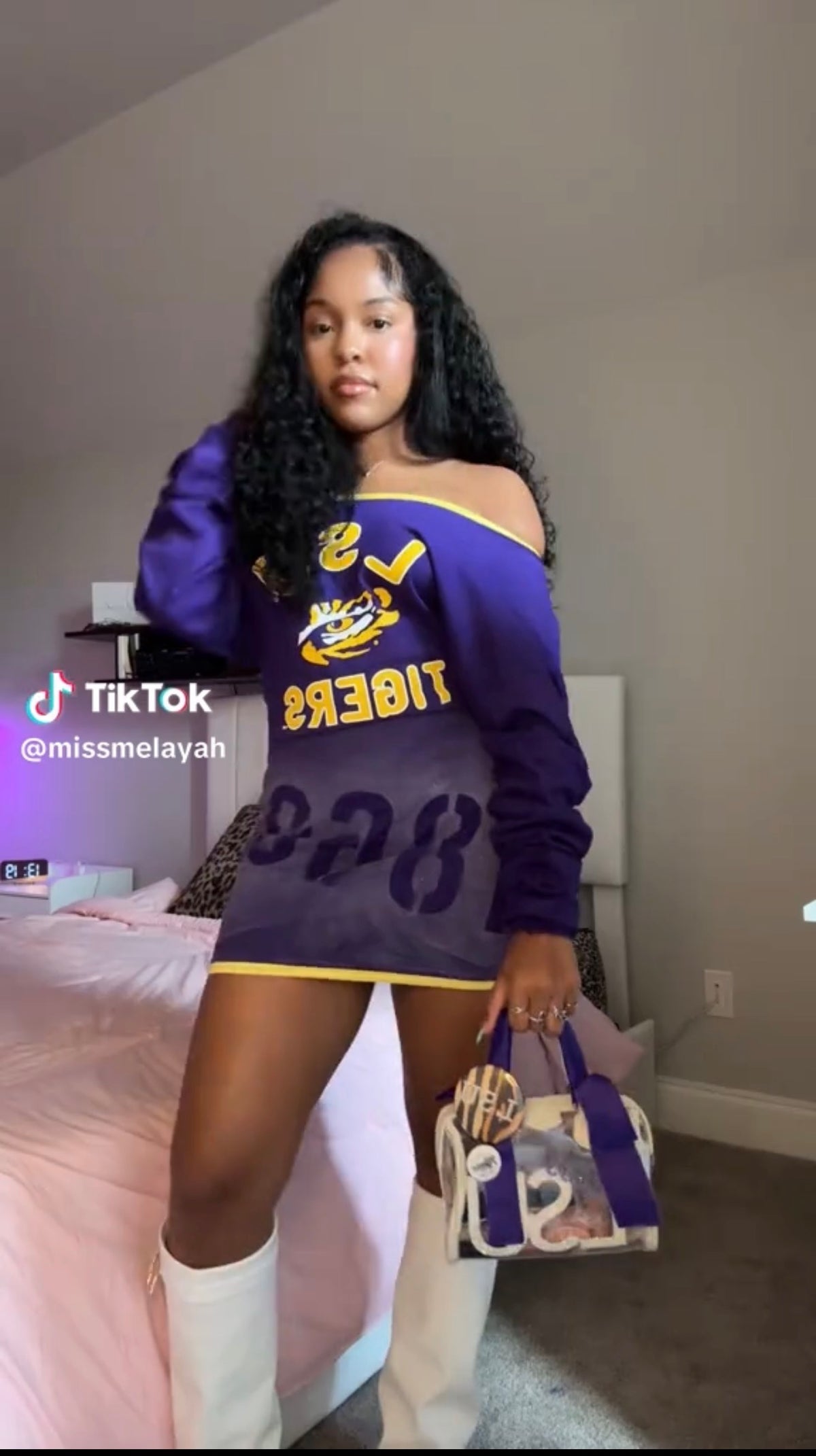 LSU Long Sleeve Dress